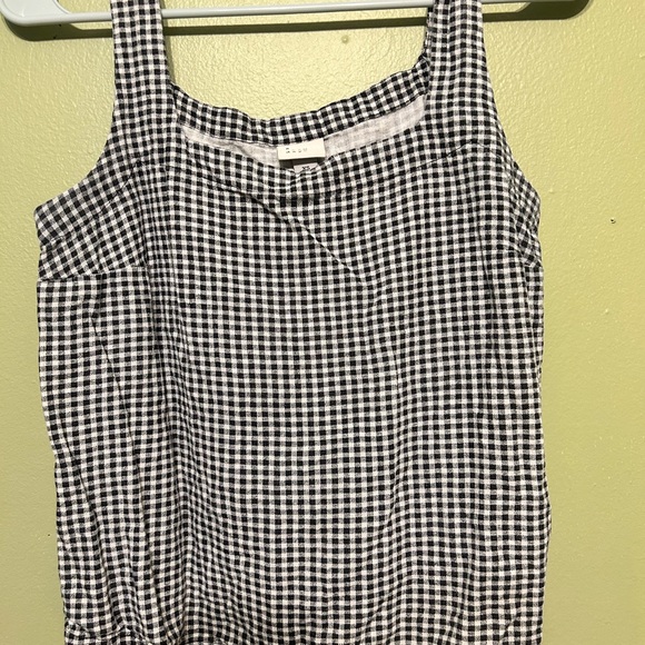 a new day Tops - A New Day Black and White Smocked Sleeveless Tank Top